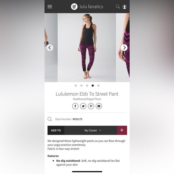 Women’s size 6 lululemon Ebb to Street pants - Picture 6 of 6